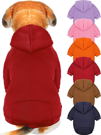 6 Pieces Dog Hoodie Dog Clothes Sweaters with Hat, Pet Winter Clothes Warm Hoodies Coat Sweater for Small Dogs Chihuahua (XXS)