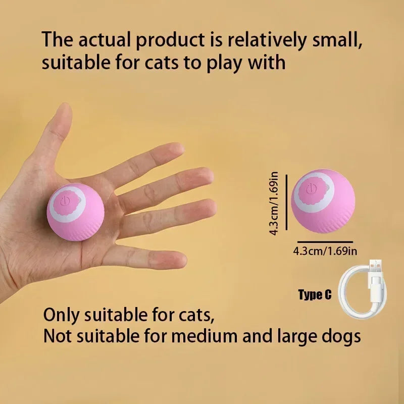 Interactive Smart Ball Auto Electric Rolling Ball Toys for Cats/Kitty Pets Smart Automatic Teaser USB Rechargeable