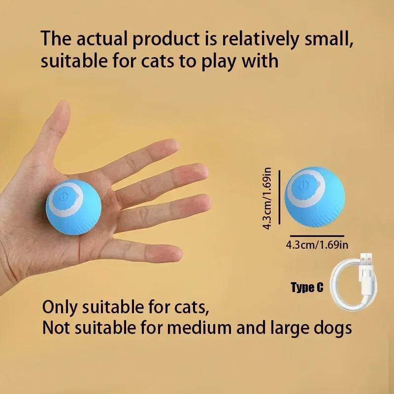 Interactive Smart Ball Auto Electric Rolling Ball Toys for Cats/Kitty Pets Smart Automatic Teaser USB Rechargeable