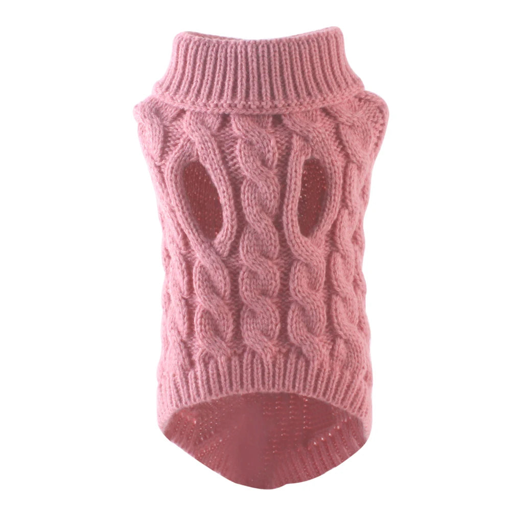 Puppy Dog Sweaters for Small Medium Dogs Cats Clothes Winter Warm Pet Turtleneck Chihuahua Vest Soft Yorkie Coat Teddy Jacket